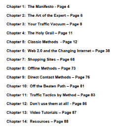 Traffic Manifesto Table of Contents